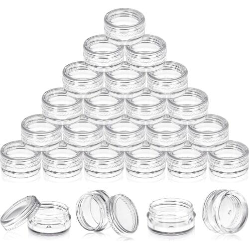 600pcs 3g / 5g small round bottle jars,clear hard plastic nail art storage empty bottles wholesale XXF0001