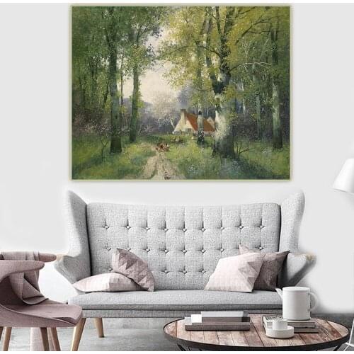 Adolf Kaufmann《Spring》Canvas Oil Painting Art Aesthetic Poster Picture Wall Hanging Decor Home Living Room Decoration