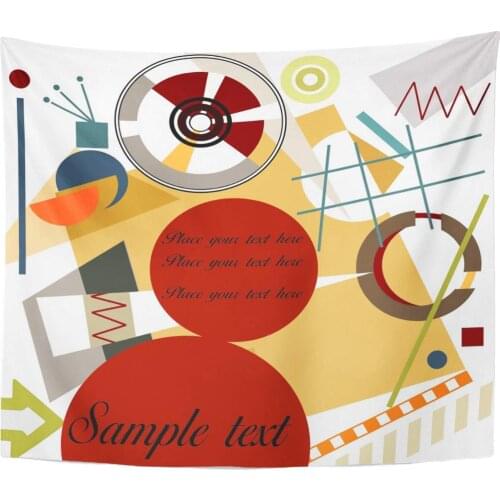 Line White Cubism Abstract Geometrical with Space Master Kandinsky Style Arrow Abstraction Home Decor Tapestry Wall Hanging