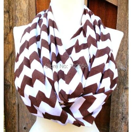 Infinity scarf circle scarf Wave Chevron Women and Teens ring scarf Loop 15 colors #3728
