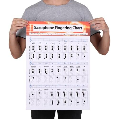 Coated Paper Double-sided Printing Saxophone Fingering Chord Chart Musical Beginner Instrument Practice Accessories