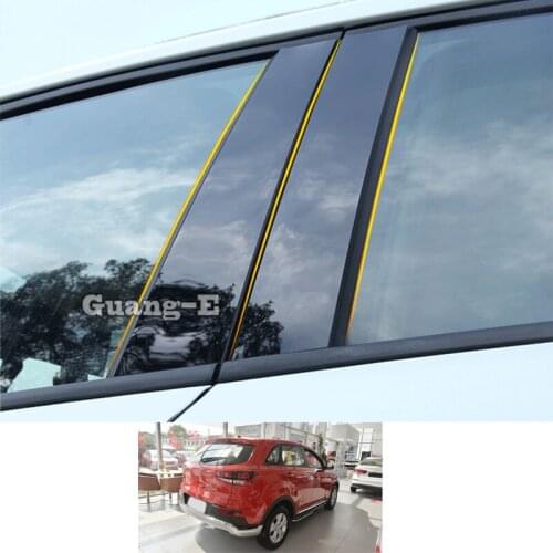 For Kia KX3 2015 2016 2017 2018 2019 Car PC Material Pillar Post Cover Door Trim Window Piano Black Molding Sticker Plate