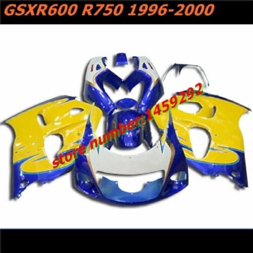 HW- custom Yellow/blue Fairing for 96 97 98 99 00 GSXR 600 750 1996-2000 GSX R750 GSXR600