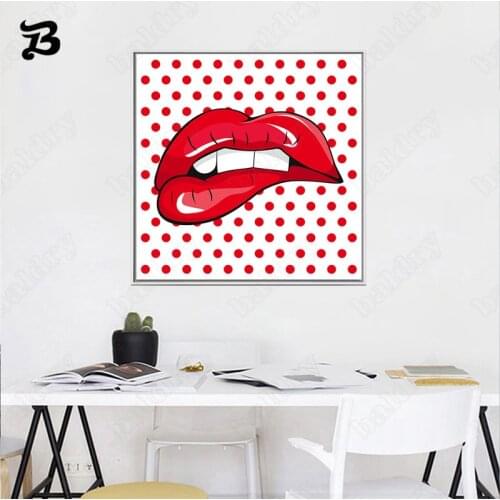 Canvas Painting Sexy Red Lips Wall Art Canvas Posters Prints On The Wall Decorative Pictures for Living Room Bedroom Home Decor
