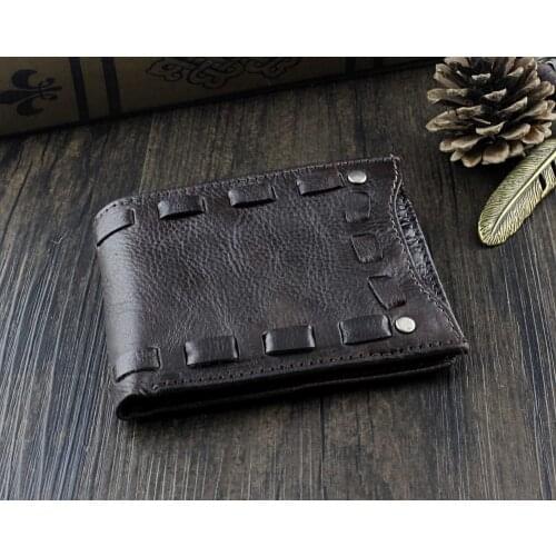 Brown Genuine Vintage Italy Leather Bifold Money Wallet Purse Mens Gift