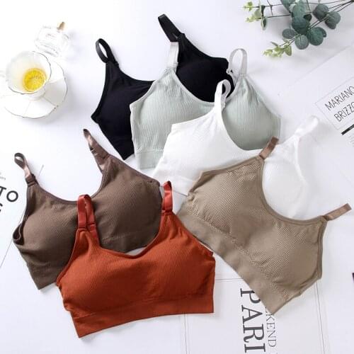 Pure Cotton Sling Beauty Back Girl Bra Tube Top No Steel Ring Sports Wrapped Chest Threaded Sleep Gather Spaghetti Strap Bra