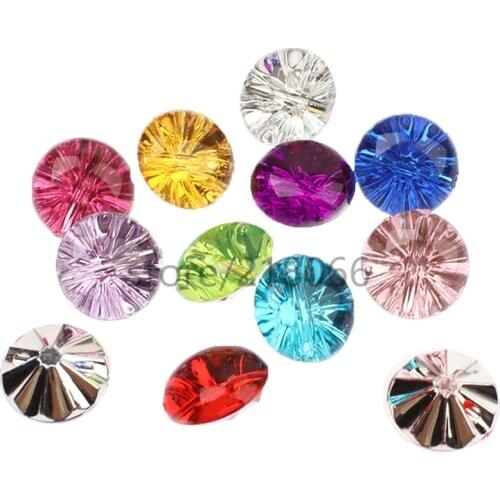 Suoja 50PCS mix color Clear Flower Round Plastic Buttons Half Ball 11mm 12mm 13mm Sewing Craft U PICK