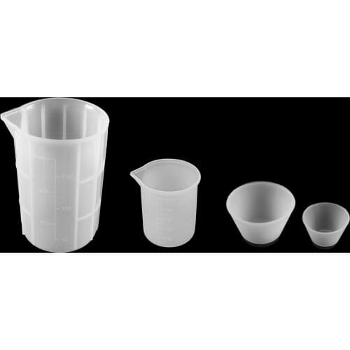 100ml /350ml Clear Plastic Graduated Measuring Cup Silicone Measuring Cup For DIY Crafts Epoxy Resin Jewelry Making