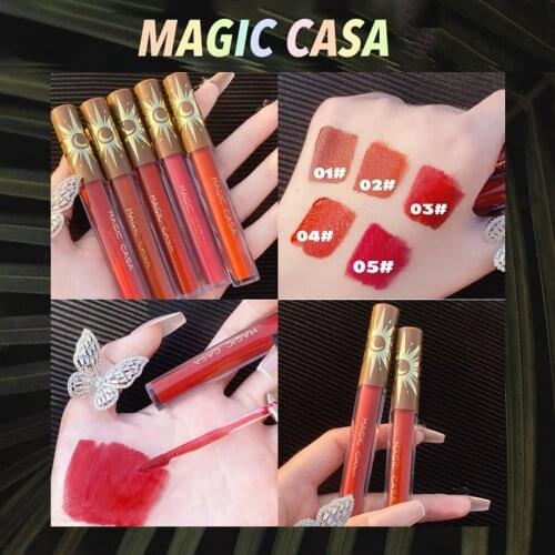 5pcs/set Matte Lipstick Set Lip Glaze Velvet Lip Gloss Liquid Lipstick Non-stick Cup Gift for Girlfriend Daily Cosmetics