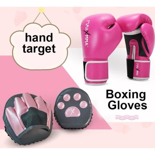 Pink Cat Scratch Boxing Gloves Hand Target Equipment Punching Speed TrainAir Strike Resistance Rope Elastic Band Sanda Fighting