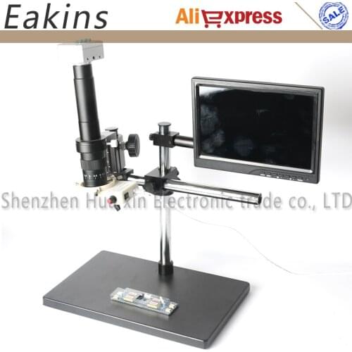 Industrial Microscope Camer Set Big Room Universal Bracket 180X/300X Lens LED Light HDMI USB Microscope Camera 20MP 60Fps 1080P