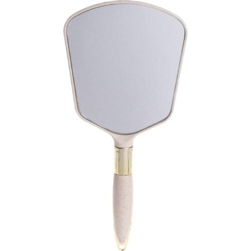 Cute Retro Plastic Hand Held Vintage Makeup Mirror Vanity Rectangle Decorator