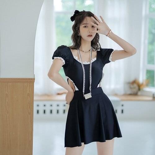 One-Piece Swimming Female Summer Plus Size Swimsuit Beach Thin Sexy Korea Fashion Bathing Suit Push Up With Dress Hollow Out