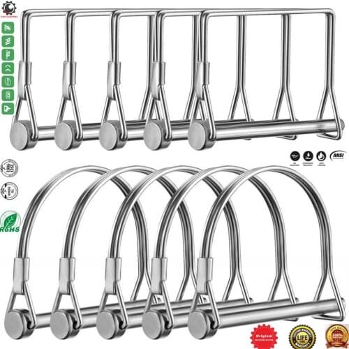 Shaft Locking Pin Safety Coupler Pin 1/4'',5/16'',3/8''Diameter in 2 Shapes of Square and Arch for Farm Trailers Wagons Lawn