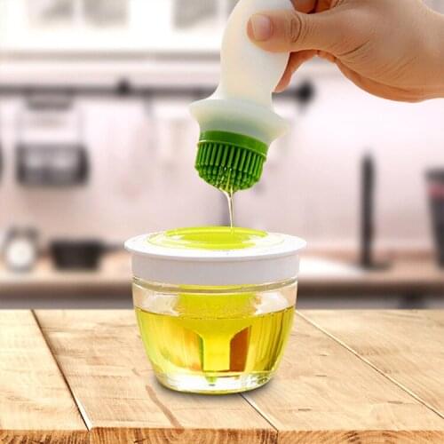 High Temperature Resistant Silicone Barbecue Oil Bottle Oil Brush Oil Bottle Set Silicone Brush Oiler Barbecue Brush Oil Bottle