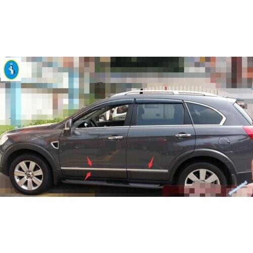 Yimaautotrims Outside Car Door body Molding Bottom Protection Kit Cover Trim For Chevrolet Holden Captiva 2012 2013 2014 2015