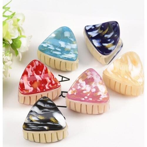 New fashion small Acrylic Triangle starry sky Hairpins Hair Clip Crab Hair Claws For Women Girl Clamp Hair Accessories Headwear