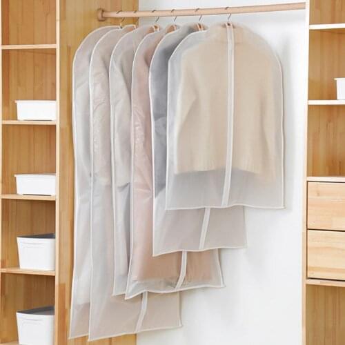 2Pcs/Set Clothes Protector Translucent Top Opening Design Soft Clothes Dust Cover for Coat Clothing Covers