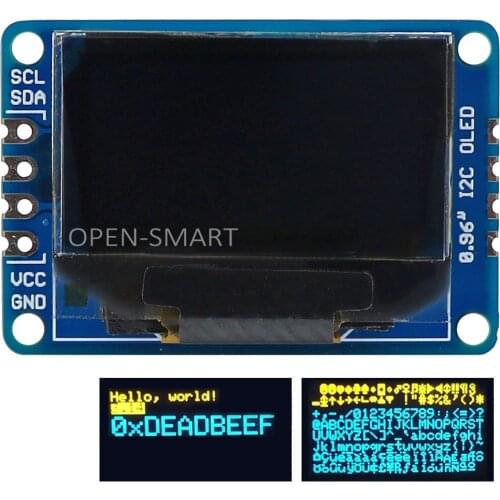 0.96 inch I2C Interface Yellow and Blue Double Color OLED Display module 128*64 for Arduino UNO R3 / Mega2560 / Leonardo