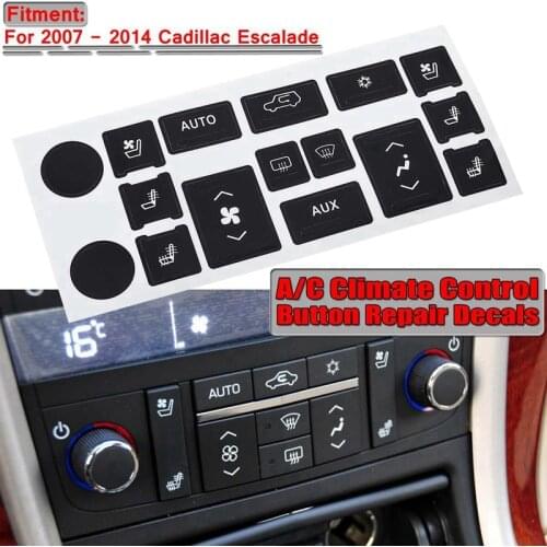 1Set Car Air Condition A/C Climate Control Switch Button Repair Decals Stickers for Cadillac Escalade 2007-2014