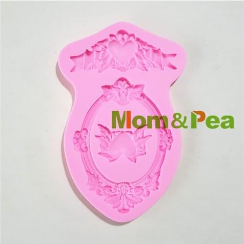 Mom&Pea 1303 Free Shipping Frame Silicone Mold Cake Decoration Fondant Cake 3D Mold Food Grade