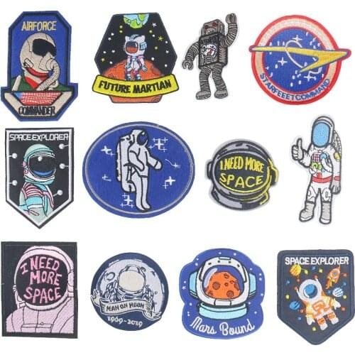 5PCS Aviation Astronaut Patches Embroidery Applique Iron on Transfers for Clothing Sew on Fabric Badge DIY Apparel Accessories
