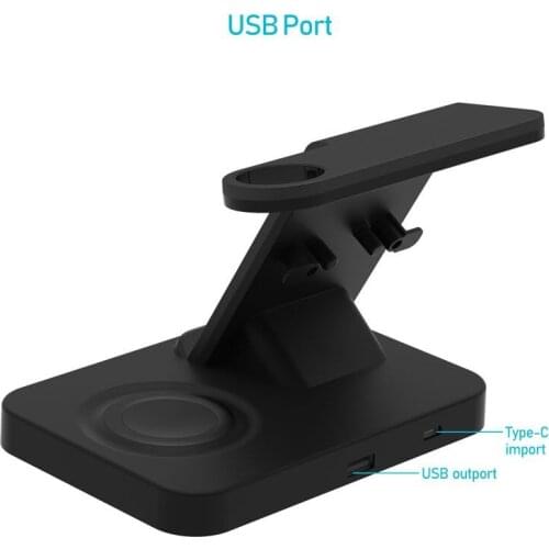 5in1 Qi Wireless Charger Charging Stand Station for AirPods Pro Cellphone Watch