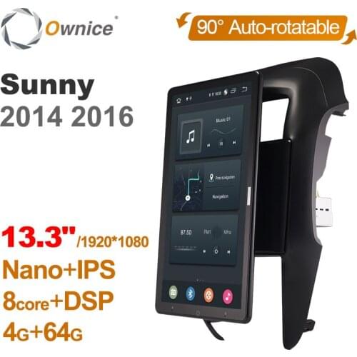 Android 10.0 Ownice Car Radio 1din for Nissan Sunny 2014 - 2017 Car Auto Audio Video System Unit HDMI 13.3 Inch 1920*1080