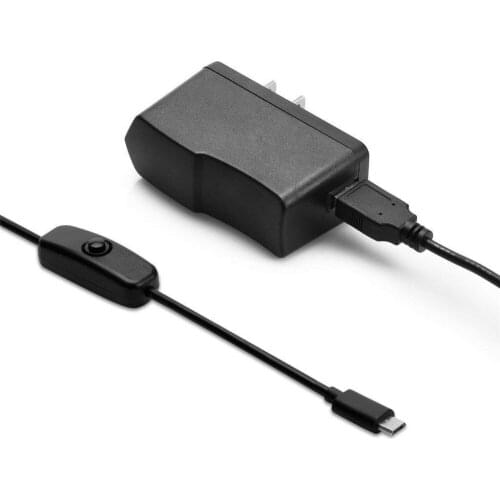 Power Supply for Raspberry Pi 2 3 Micro USB Charger Adapter with On Off Switch (5V 3.0A)