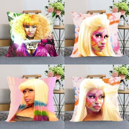 Nicki Minaj Pillow Case Modern Home Decorative Silk Fabric Pillowcase 40X40cm(one sides) For Living Room Pillow Cover 0511