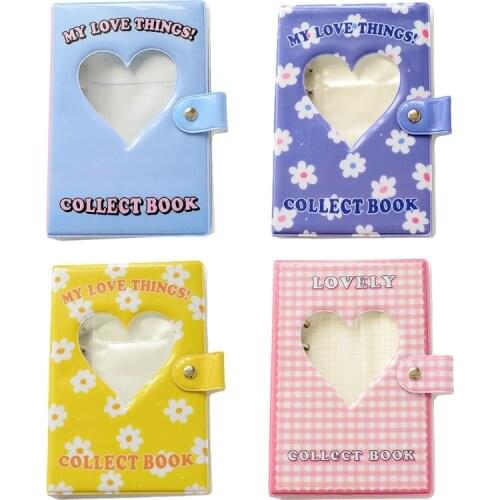 Hollow Heart Shape Flower 3" Photo Album Portable Wedding Photo Memory Books Horizontal and Vertical Family Photo Scrapbook Albu