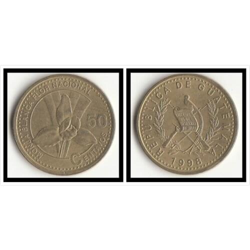 Guatemala 50 Cents America Coins Original Rare Coin Commemorative Edition 100% Real