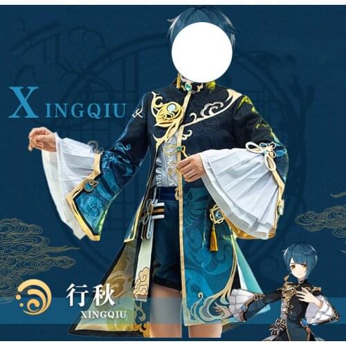 Game Genshin Impact XingQiu Cosplay Costume Xing Qiu Original Ver. Battle Cosplay Uniform Halloween Carnival Outfits Custom Made