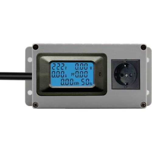 Intelligent socket display energy power ampere voltage frequency with power plug cable euro socket can display A V Hz W kwh