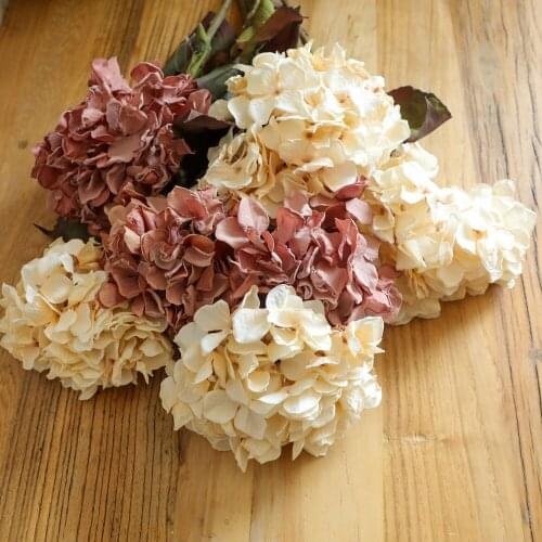 Artificial Flowers 3 Heads Hydrangea Silk Flowers for Home Decoration Flower Wall Wedding Bride Bouquet Fake Floral Garland