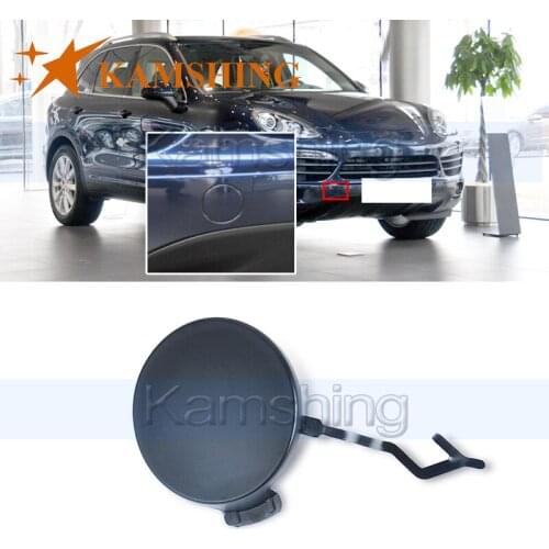 Kamshing For Porsche Cayenne 2011-2014 Front Bumper Tow Hook Cover Lid Tail Trailer Garnish Lid Towing Cap Shell Trim Hood