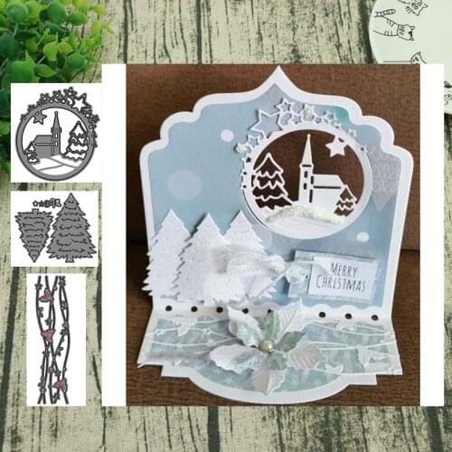 Small village winter Metal Cutting Dies for Scrapbooking Photo Album Decorative Paper Card Crafts Die Cut 2019