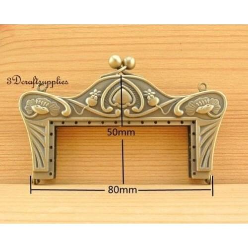 Metal frame sewing bag purse frame clasp anti bronze alloying 8 cm D14