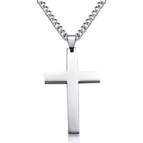Fashion Zinc Alloy Cross Gold Silver Color Necklace for Women Men Vintage Chain Crystal Pendant Long Necklaces Jewelry