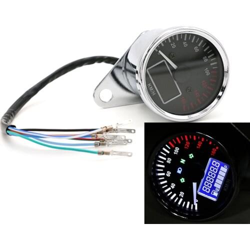 Motorcycle Retro LCD Speedometer Odometer Multifunction Fuel Gauge Assembly For Honda for Yamaha