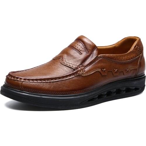 Mens Shoes Engineering Boots Leather Loafer Flats Cow Leather Low-top ound-toe Casual Retro Classic Hard-Wearing For Spring