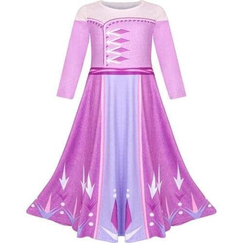 2019 New Snow Queen 2 Girls Princess Cosplay Costumes Elsa Dress Kids Christmas Clothes Children Halloween Party Dresses