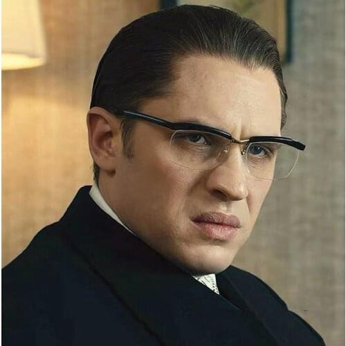 2021 Fashion Anti Blue Ray Half Luxury Eyeglasses Cool Tom Hardy Legend Style Mens Elegant Plain Glasses