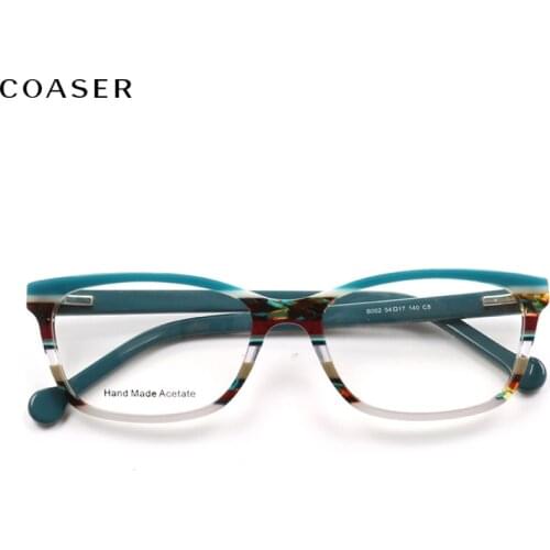 Women Round Double Color Frame Spectacles Cat Vintage Acetate Glasses Frame Men Eyeglasses Optical Prescription Retro Eyewear
