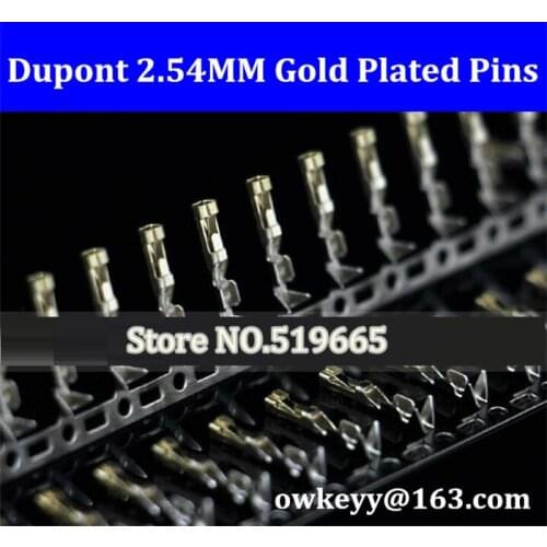 Wholesale Female 2.54mm Dupont connnector Half Gold Plated Crimp Pins terminals for male connector