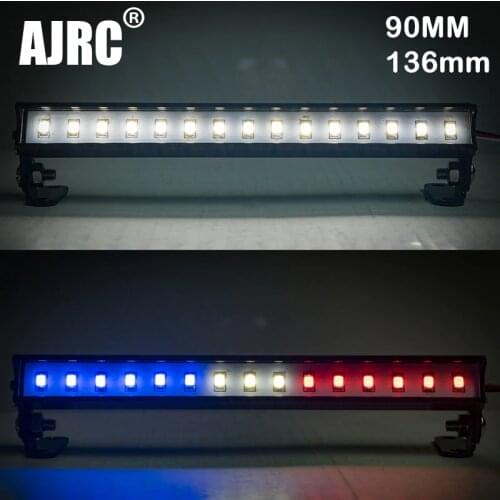 Suitable for 1/10 simulation climbing car TRX-4 SCX10 II AXIAL 91-136MM white red blue metal top row light CH3 control light
