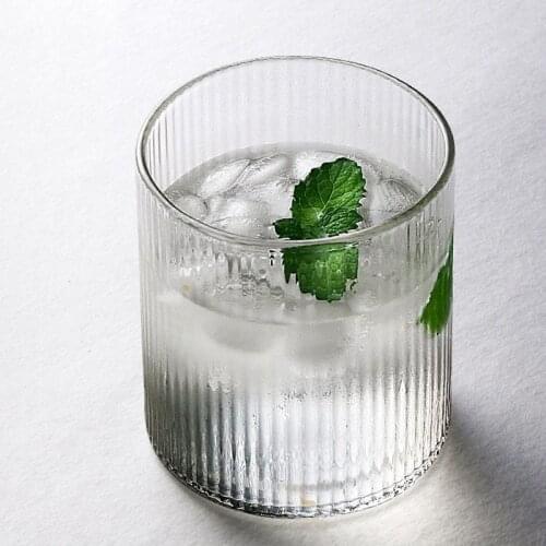 Striped Wine Glasses Transparent Water Cups Home Coffee Milk Glass Breakfast Cup