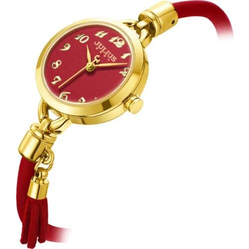 Simple Lady Womens Watch Japan Mov Retro Hours Fine Fashion Dress Rubber Tassel Charm Bracelet Girl Birthday Gift Julius Box