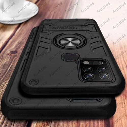 Auroras For Tecno Pova Cover Shockproof Rhinoceros Armor Case With Ring Magnetism Holder Cover For TECNO POVA Case