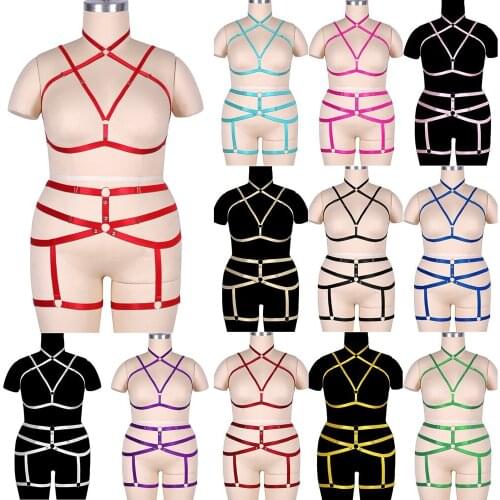 Plump Women Fetish Chest Bondage Harness Lingerie Harajuku Sexy Body Harness Erotic Body Cage Bra Gothic Suspenders Garter Belt